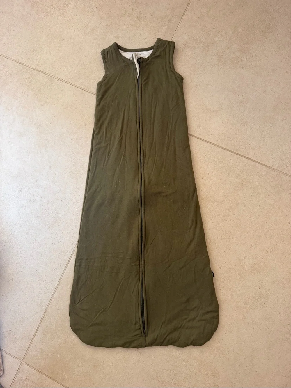 Larkspur Baby Sleeveless Olive Green Zip-Front Sleep Sack